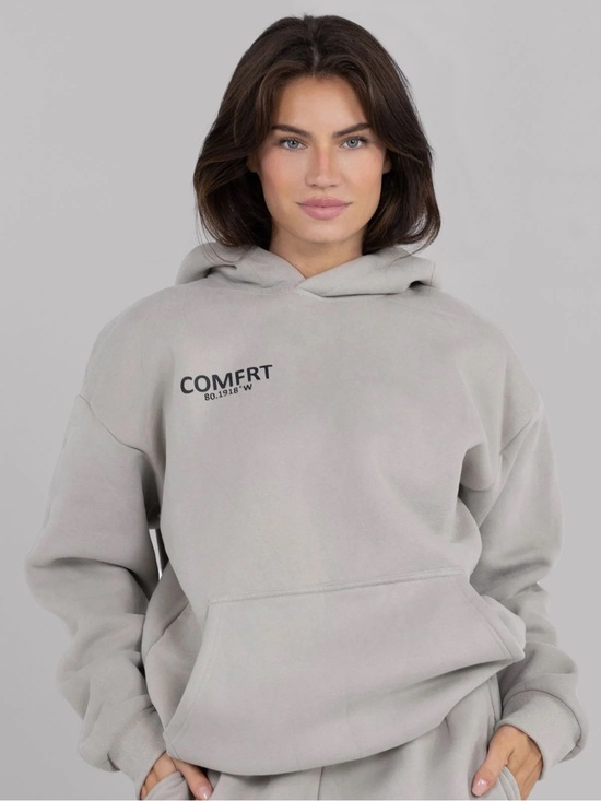 Comfrt Tops - Comfrt Women’s Coordinate Hoodie Sweatshirt Heavyweight Fleece in Stone XL